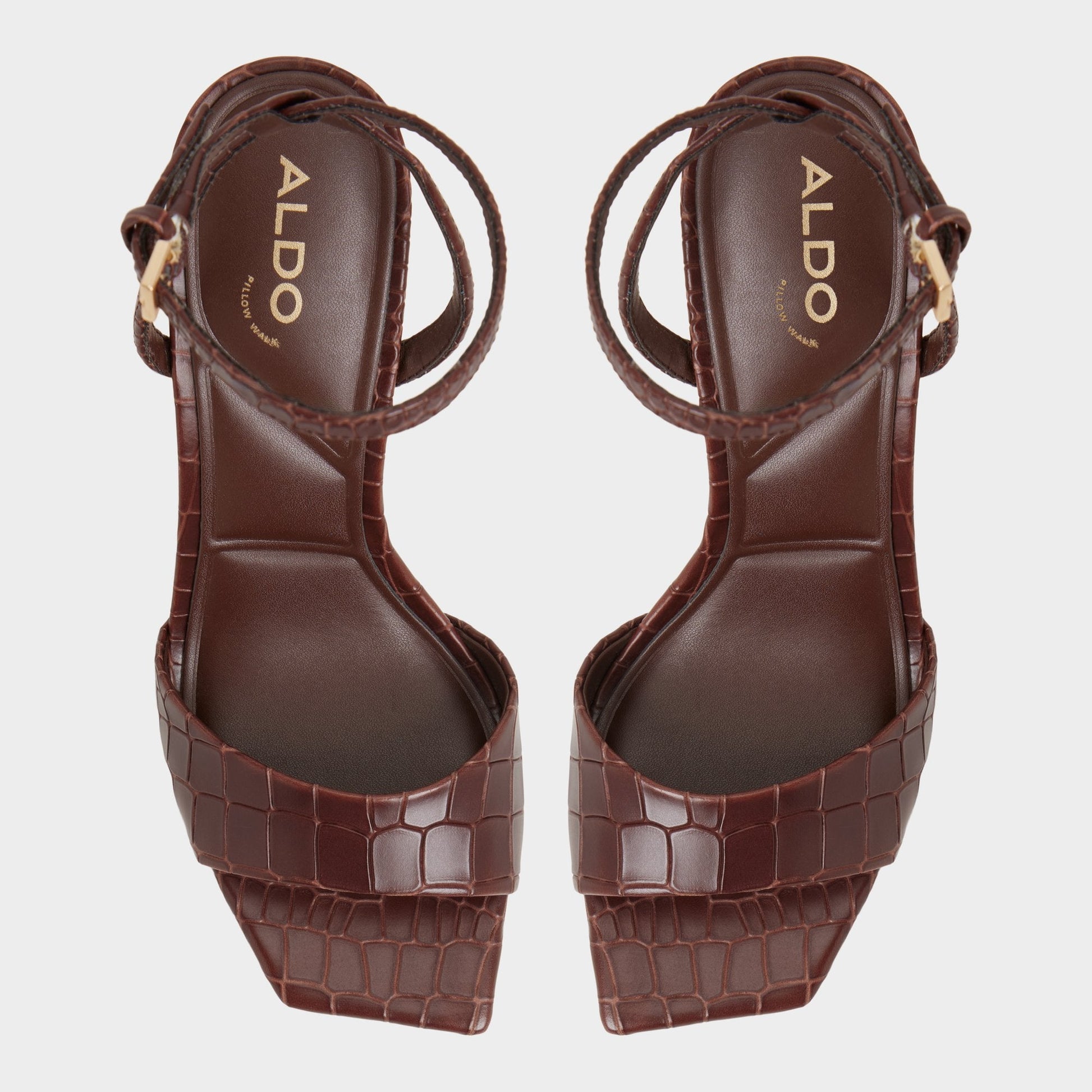 Harmonious in Dark Brown - Strappy heeled sandal Aldo Dark Brown
