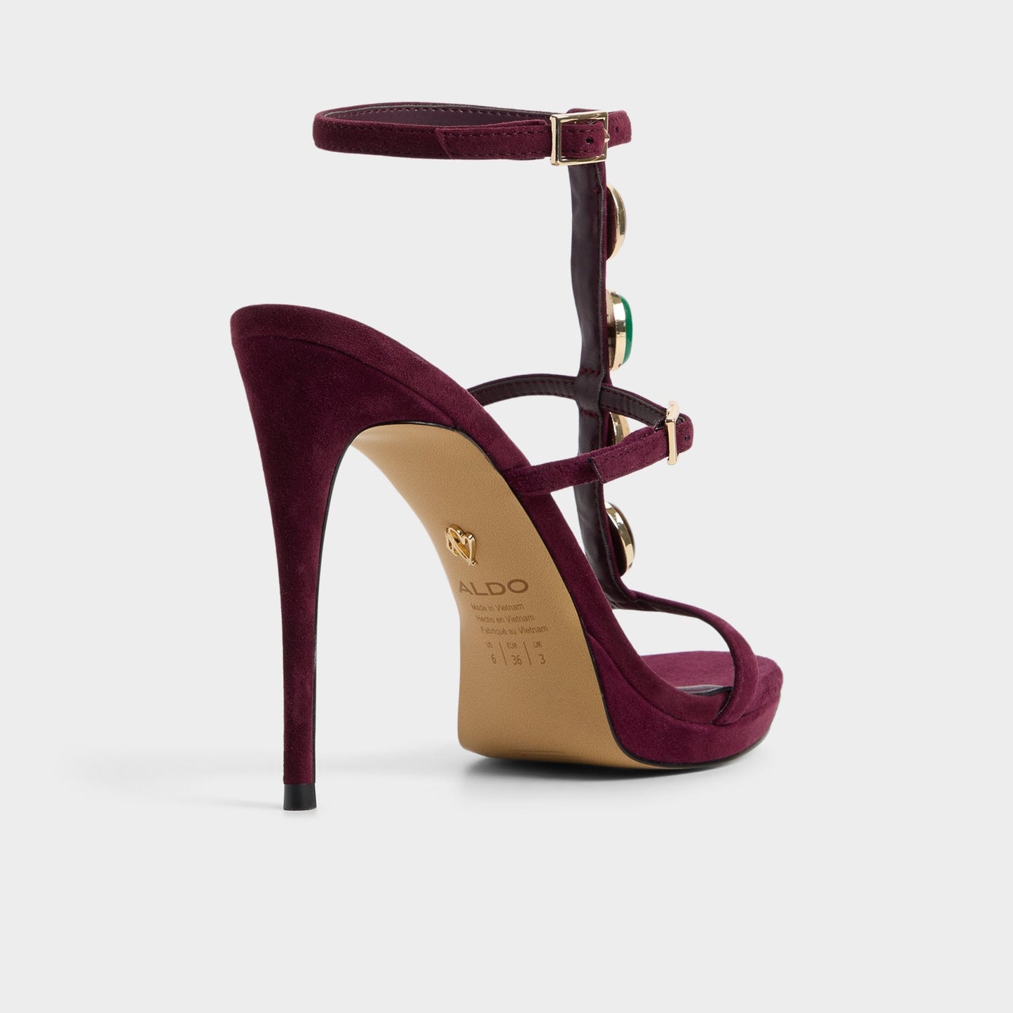 Opalia in Bordo - Strappy heeled sandal, Platform Aldo Bordo