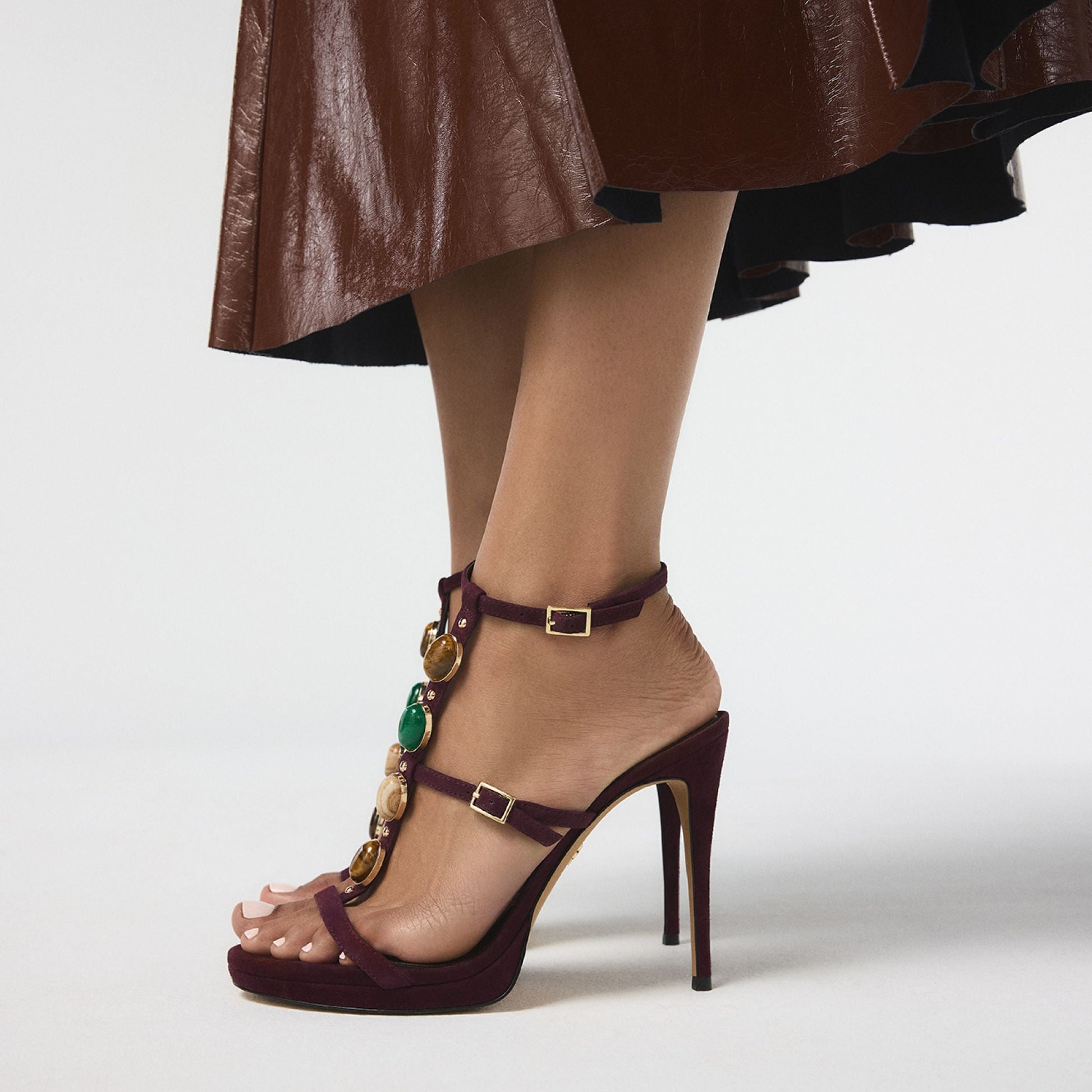 Opalia in Bordo - Strappy heeled sandal, Platform Aldo Bordo