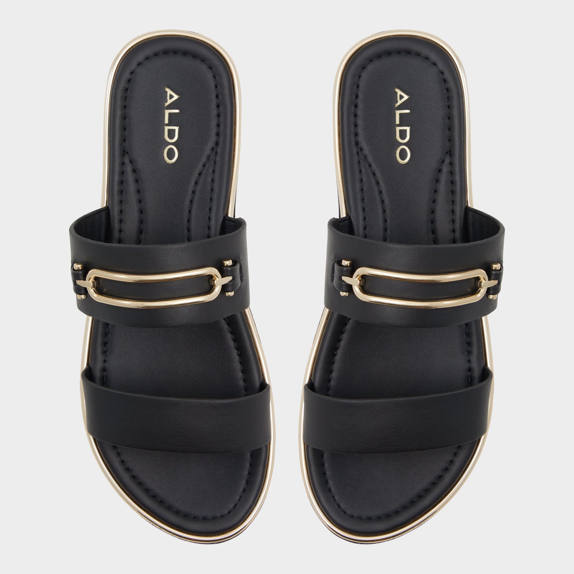 Lagoon Other Black Women's Strappy sandals - Strappy flat sandal, Footbed sandal Aldo Other black