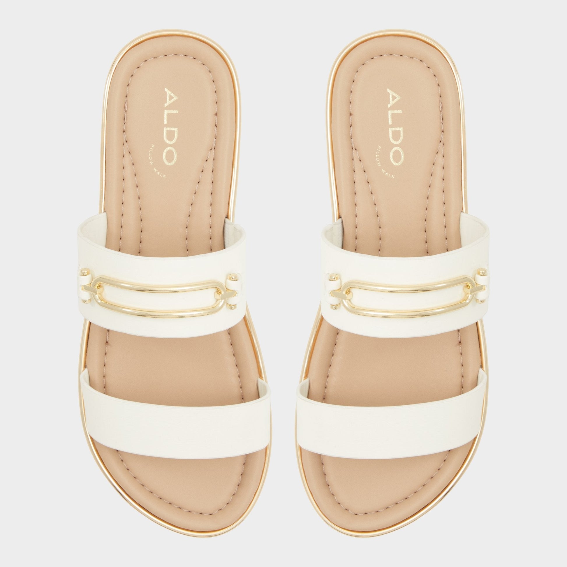 Lagoon White Women's Strappy sandals - Slide sandal, Footbed sandal Aldo White