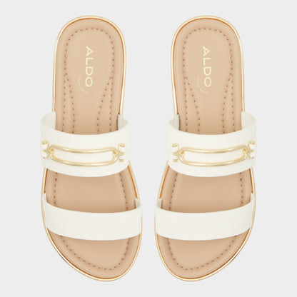 Lagoon White Women's Strappy sandals - Slide sandal, Footbed sandal Aldo White