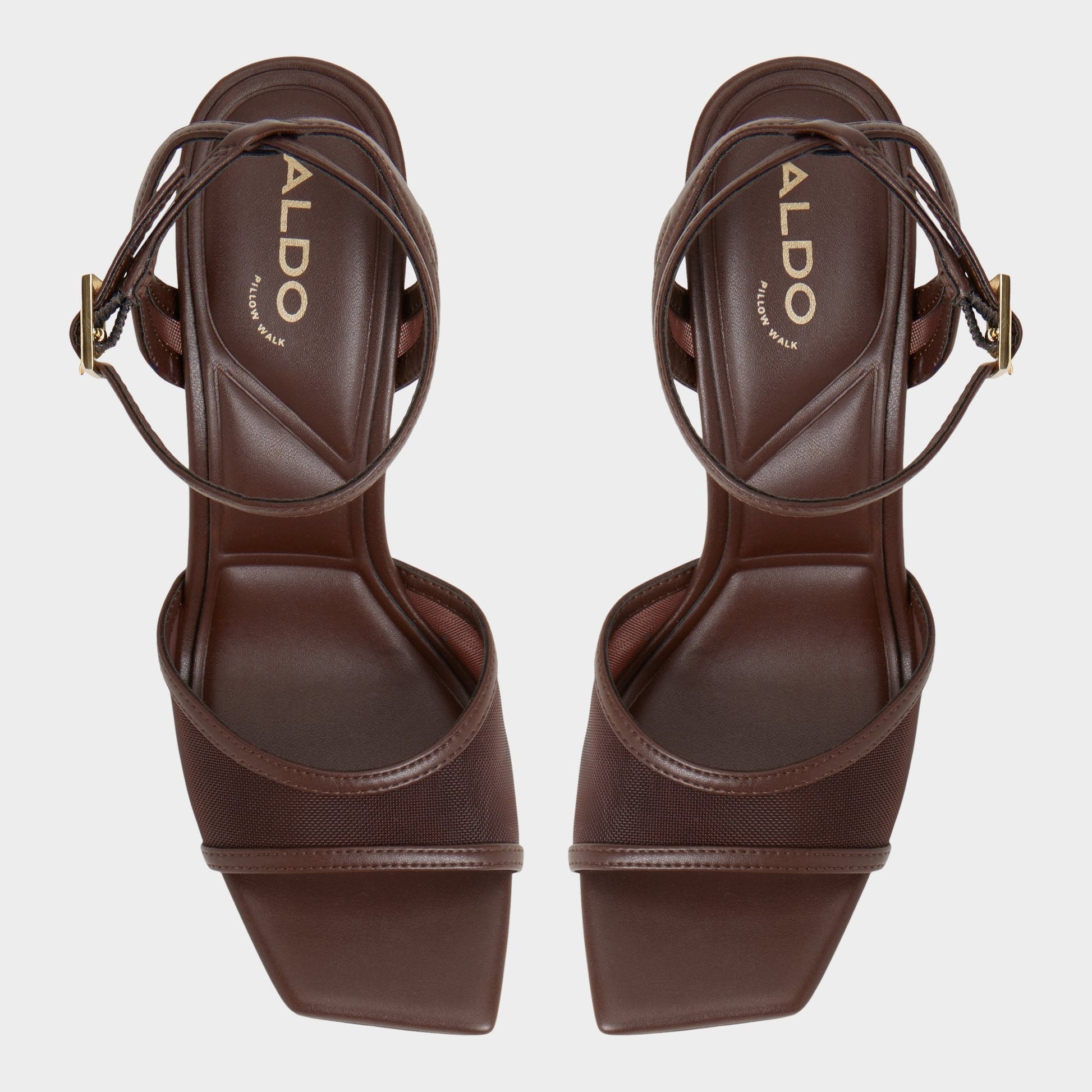 Sharra in Dark Brown - Strappy heeled sandal, Stiletto heel Aldo Dark Brown