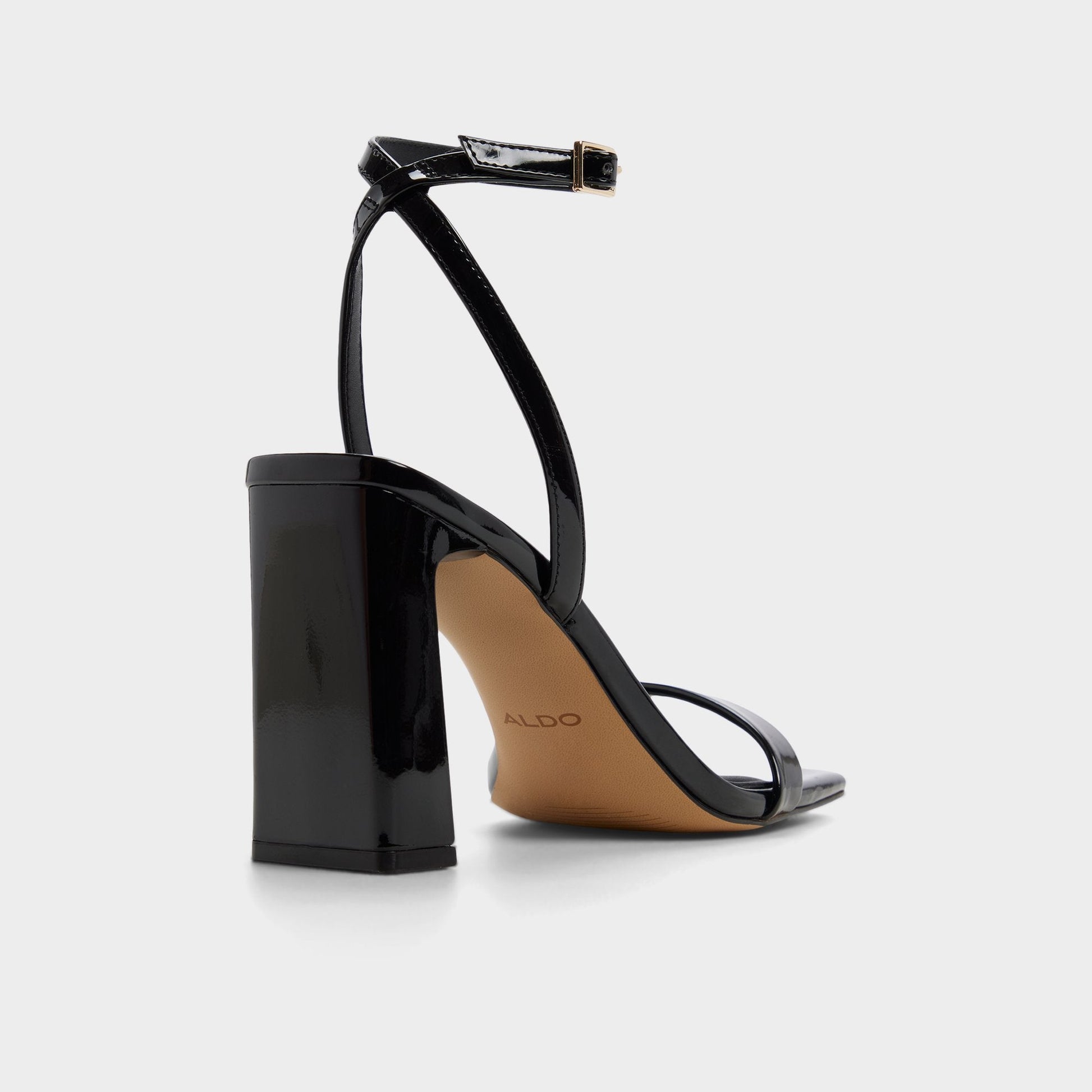 Azzira in Black - Strappy heeled sandal, Block heel Aldo Black