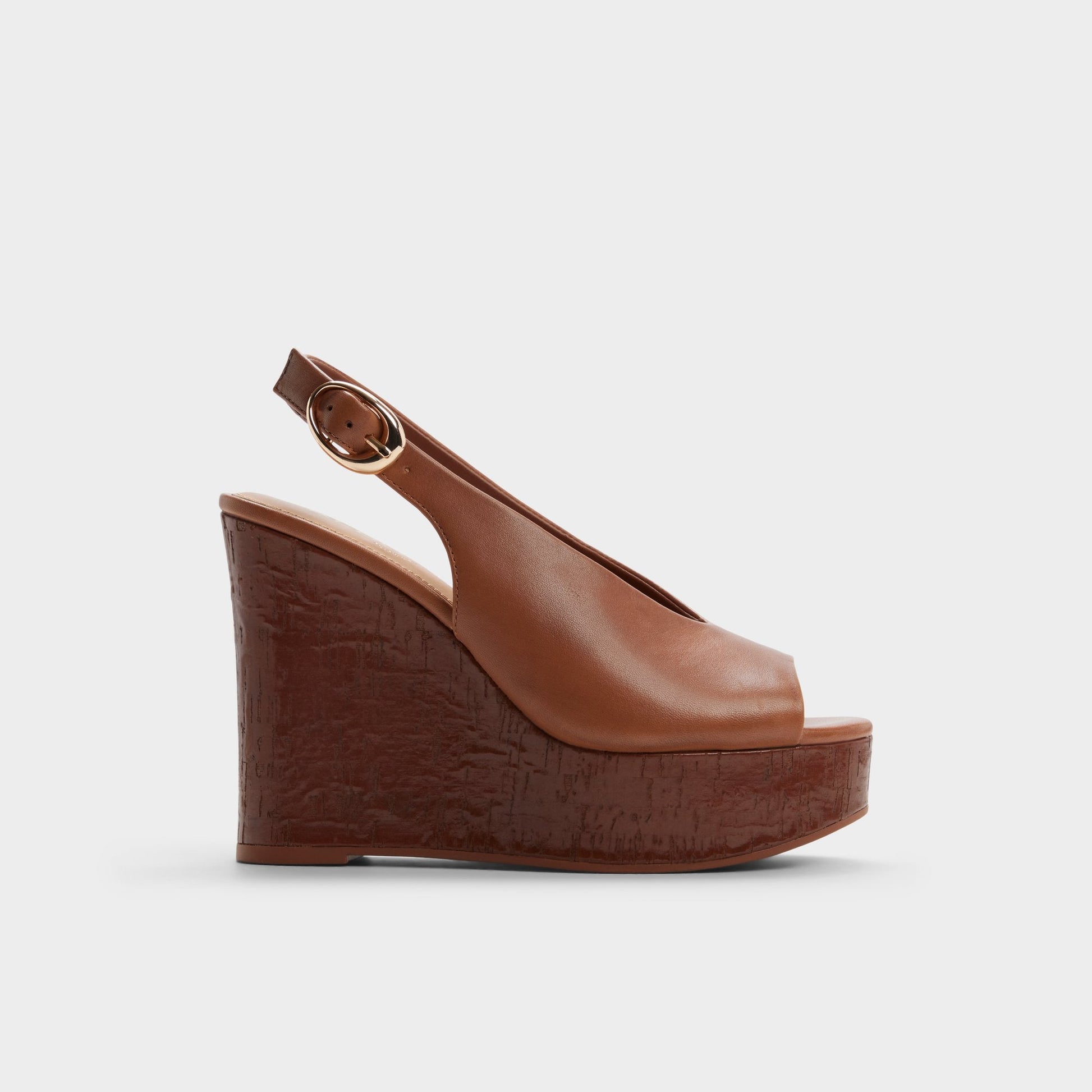 Tatianah in Dark Brown - Sling back heeled sandal, Wedge heel Aldo Dark brown