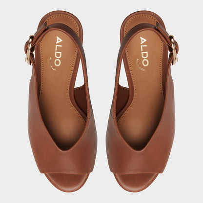 Tatianah in Dark Brown - Sling back heeled sandal, Wedge heel Aldo Dark brown