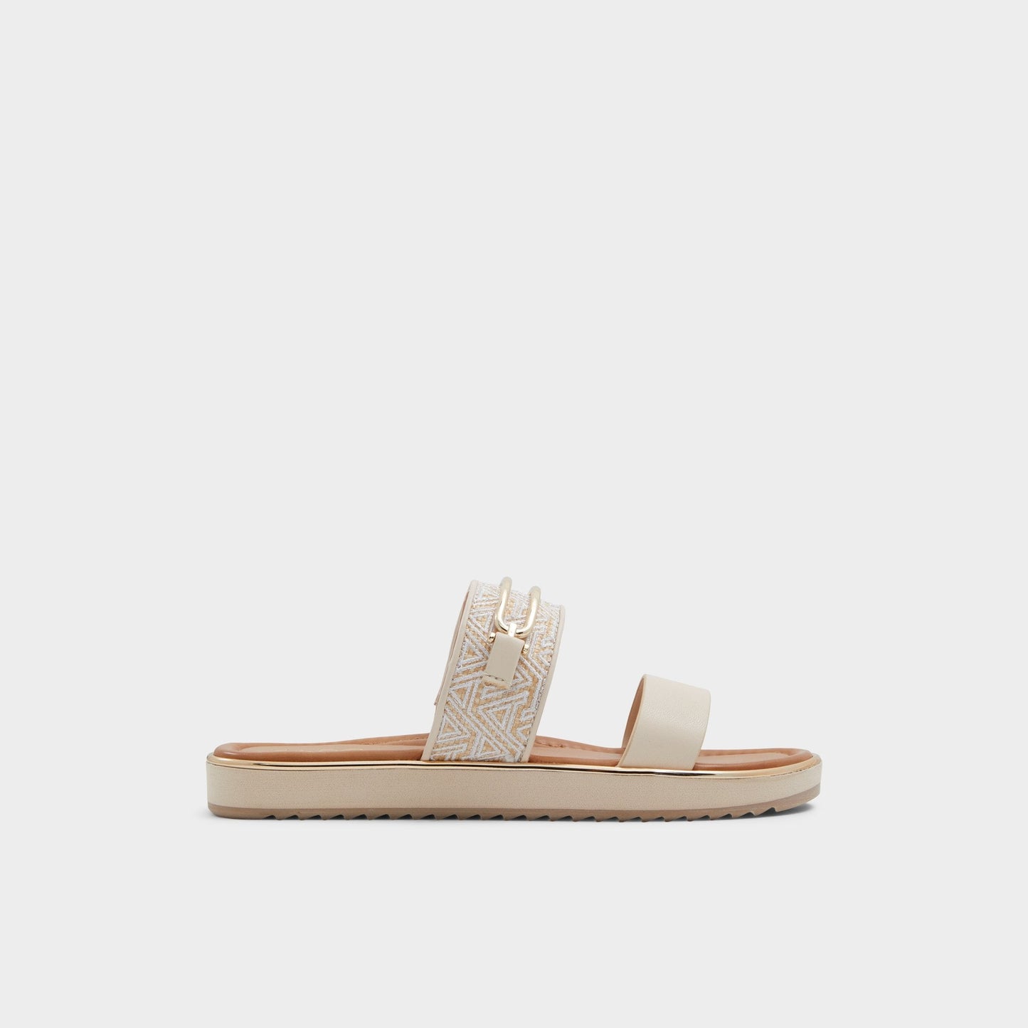 Lagoon Other Beige Synthetic Print Women's Footbed sandals - Slide sandal, Footbed sandal Aldo Other beige