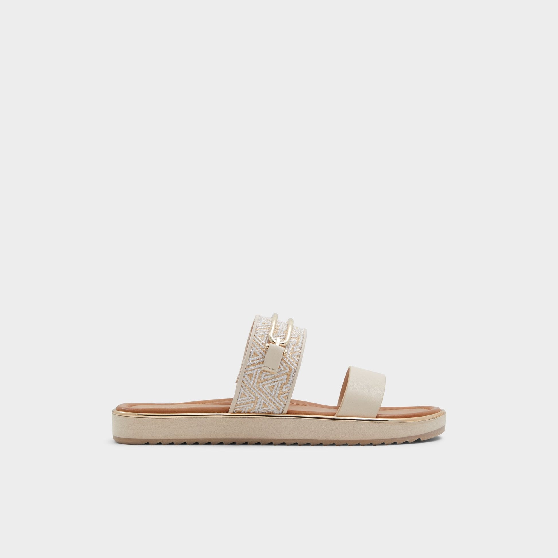 Lagoon Other Beige Synthetic Print Women's Footbed sandals - Slide sandal, Footbed sandal Aldo Other beige