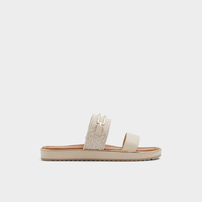 Lagoon Other Beige Synthetic Print Women's Footbed sandals - Slide sandal, Footbed sandal Aldo Other beige