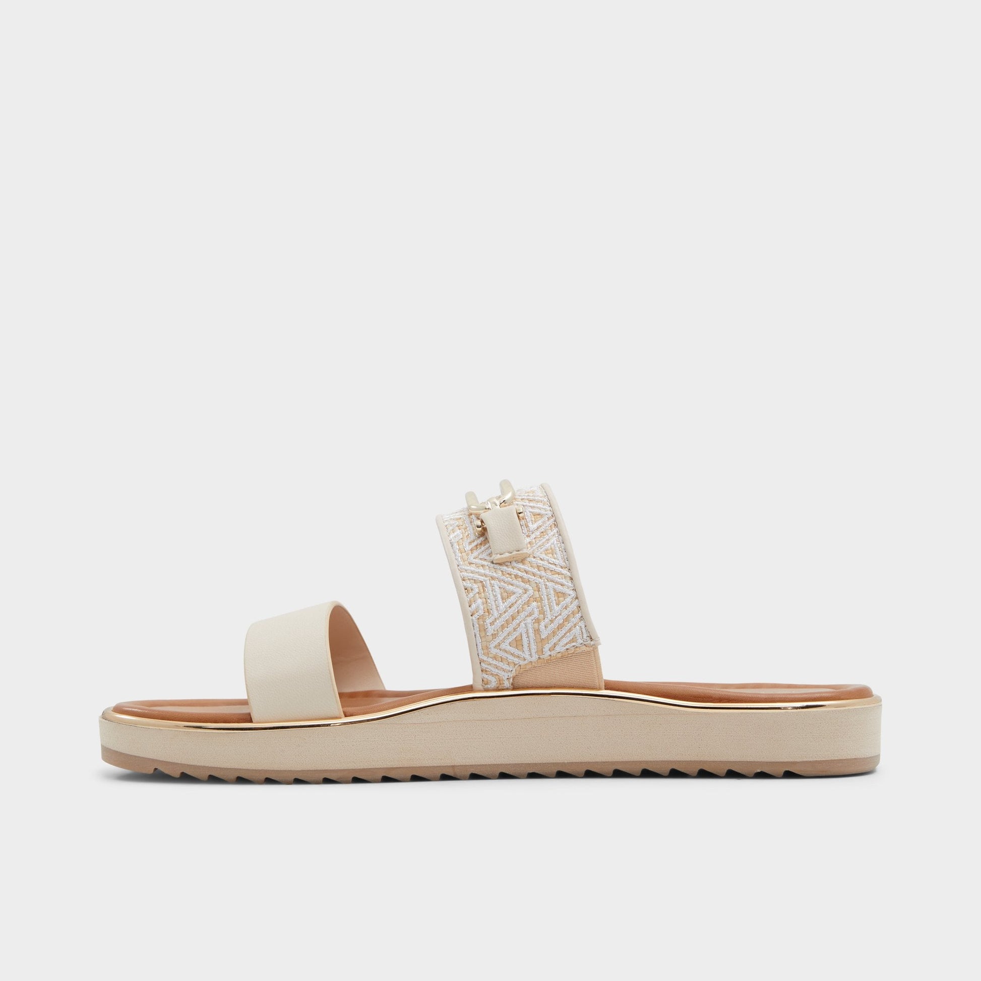 Lagoon Other Beige Synthetic Print Women's Footbed sandals - Slide sandal, Footbed sandal Aldo Other beige