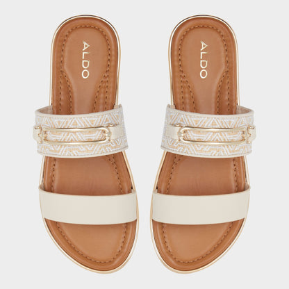Lagoon Other Beige Synthetic Print Women's Footbed sandals - Slide sandal, Footbed sandal Aldo Other beige