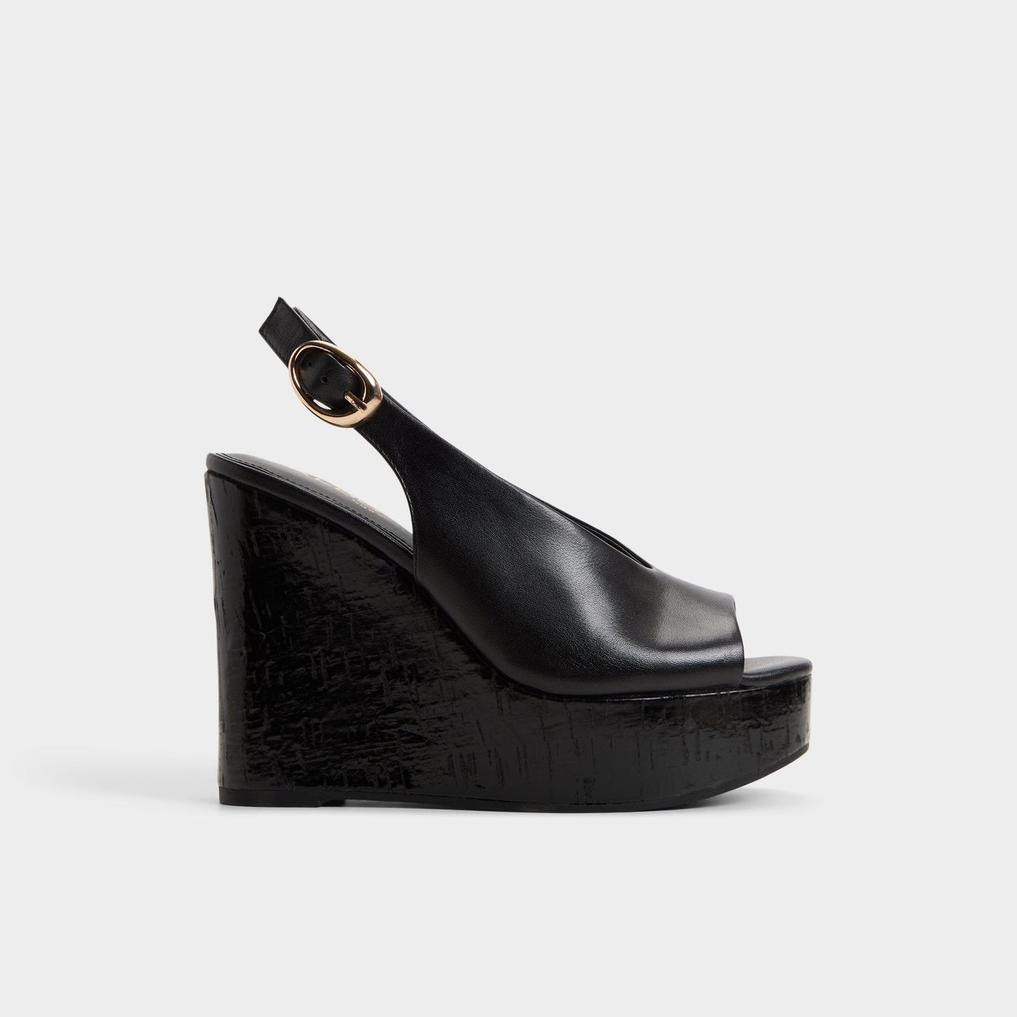 Tatianah in Black - Sling back heeled sandal, Wedge heel Aldo Black