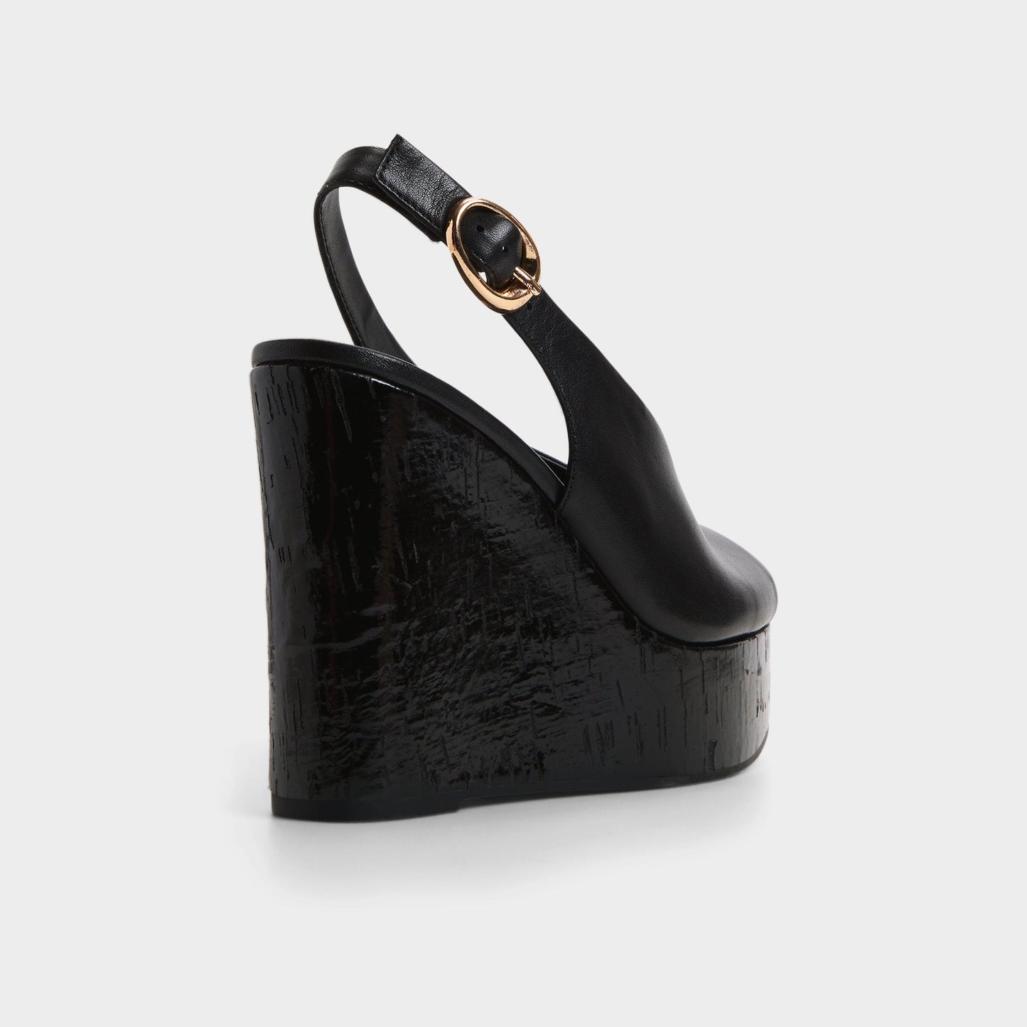 Tatianah in Black - Sling back heeled sandal, Wedge heel Aldo Black