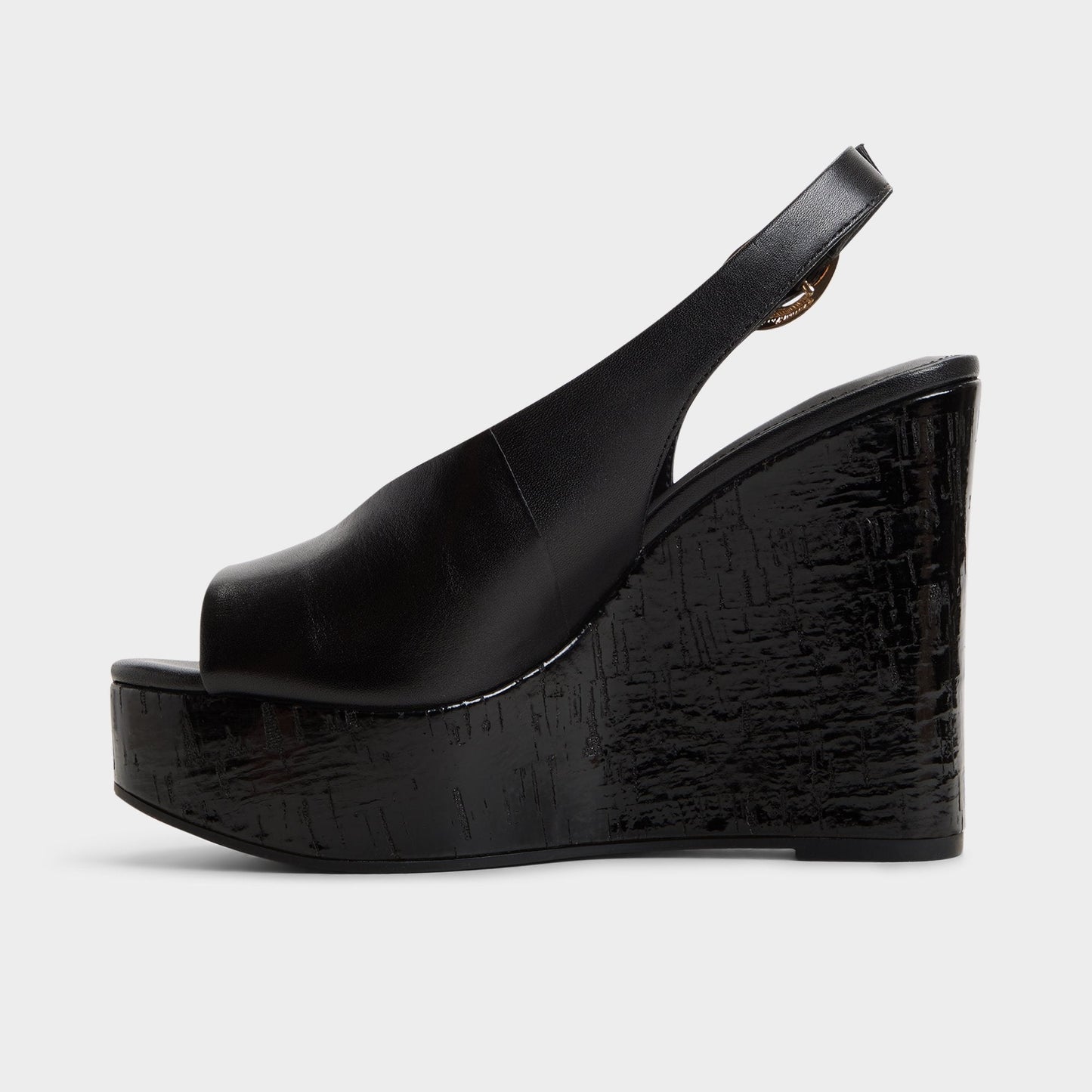 Tatianah in Black - Sling back heeled sandal, Wedge heel Aldo Black