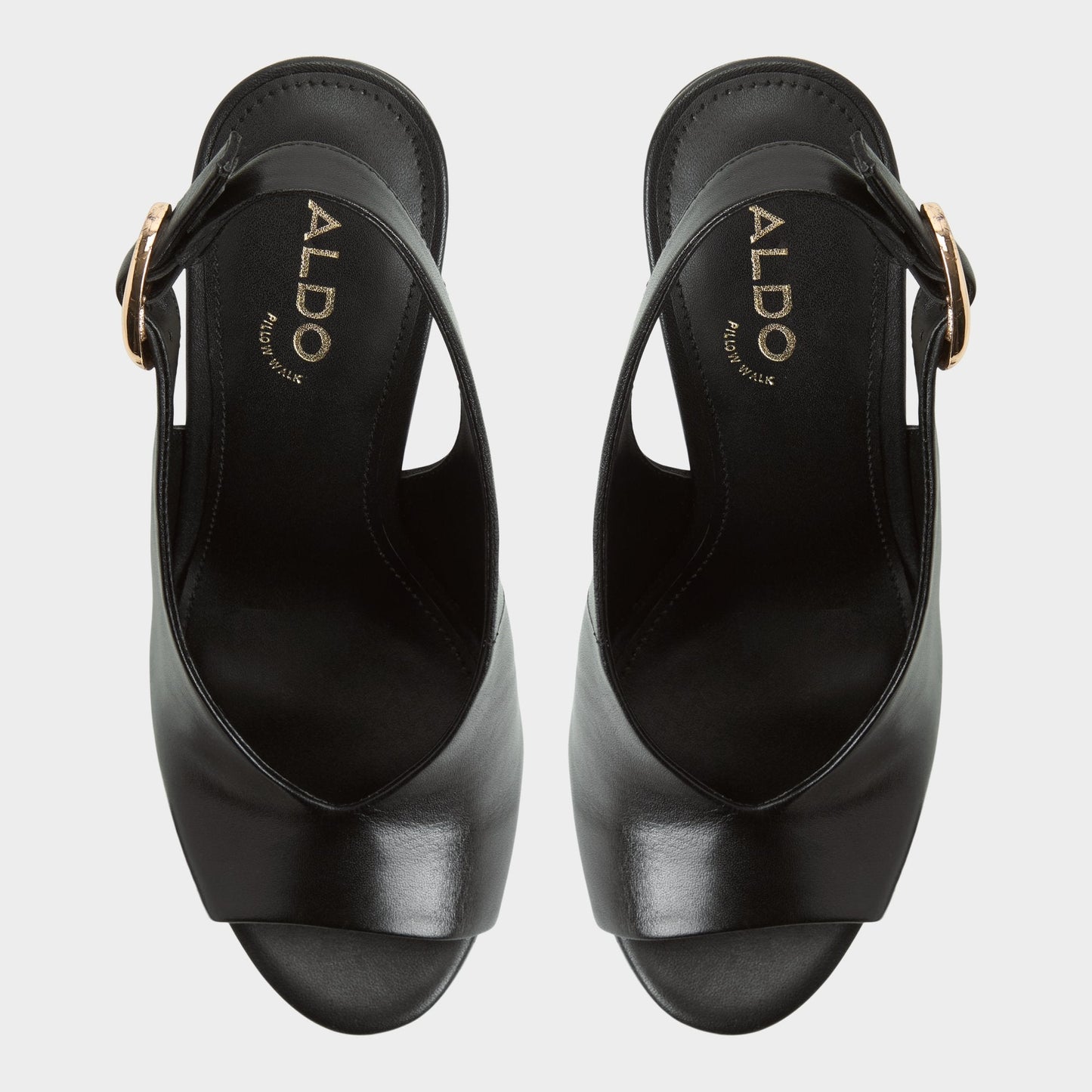 Tatianah in Black - Sling back heeled sandal, Wedge heel Aldo Black