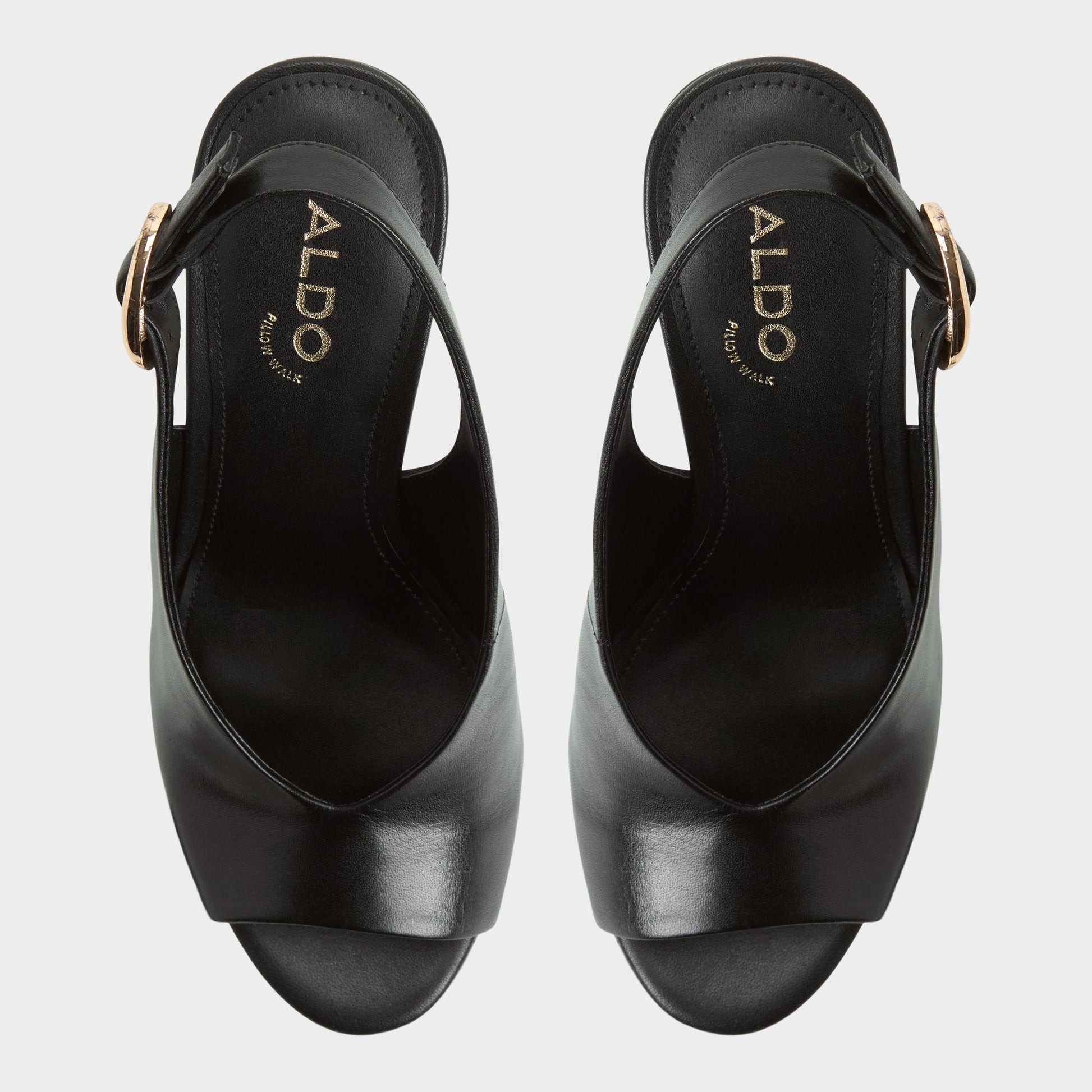 Tatianah in Black - Sling back heeled sandal, Wedge heel Aldo Black