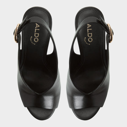 Tatianah in Black - Sling back heeled sandal, Wedge heel Aldo Black