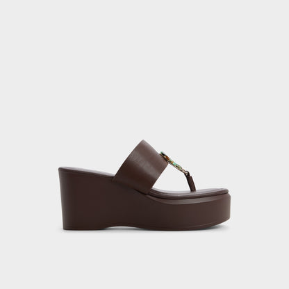 Friegan in Dark Brown - Slide sandal, Wedge heel Aldo Dark brown