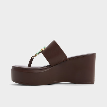 Friegan in Dark Brown - Slide sandal, Wedge heel Aldo Dark brown