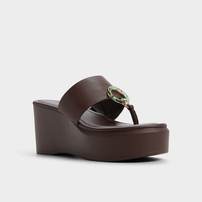 Friegan in Dark Brown - Slide sandal, Wedge heel Aldo Dark brown