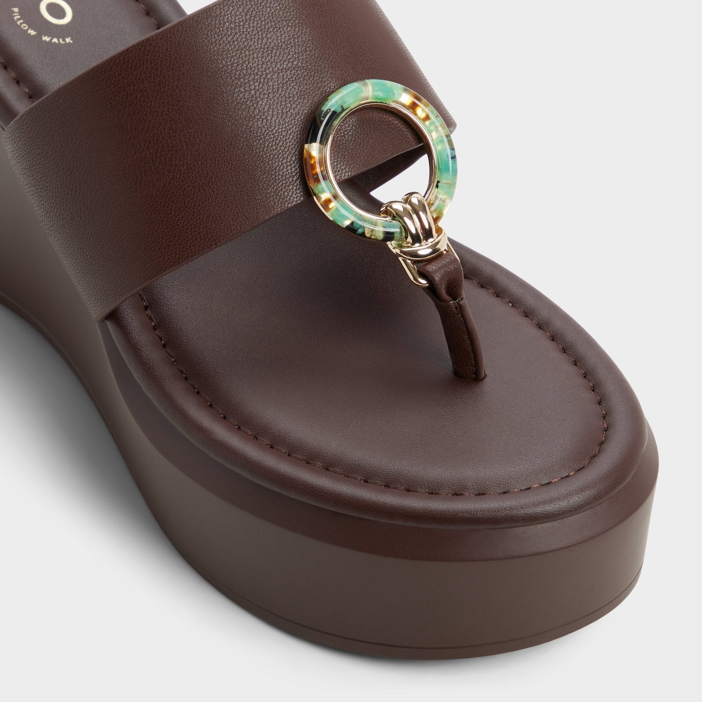 Friegan in Dark Brown - Slide sandal, Wedge heel Aldo Dark brown