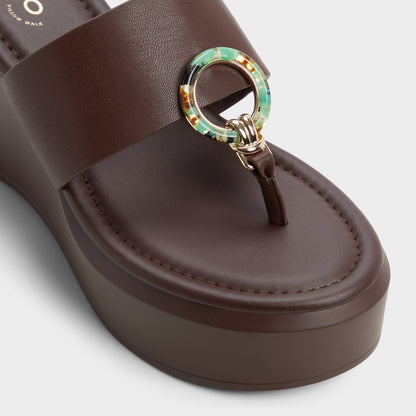 Friegan in Dark Brown - Slide sandal, Wedge heel Aldo Dark brown