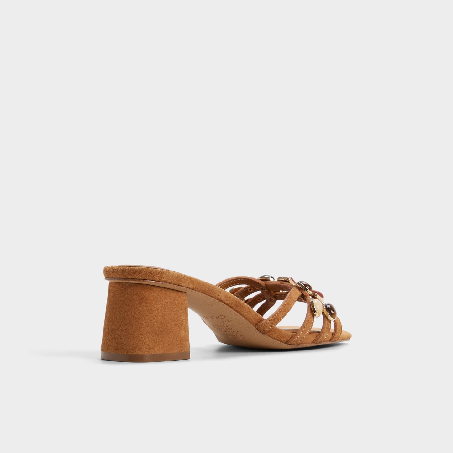 Jemstone in Medium Brown - Strappy heeled sandal, Block heel Aldo Medium brown