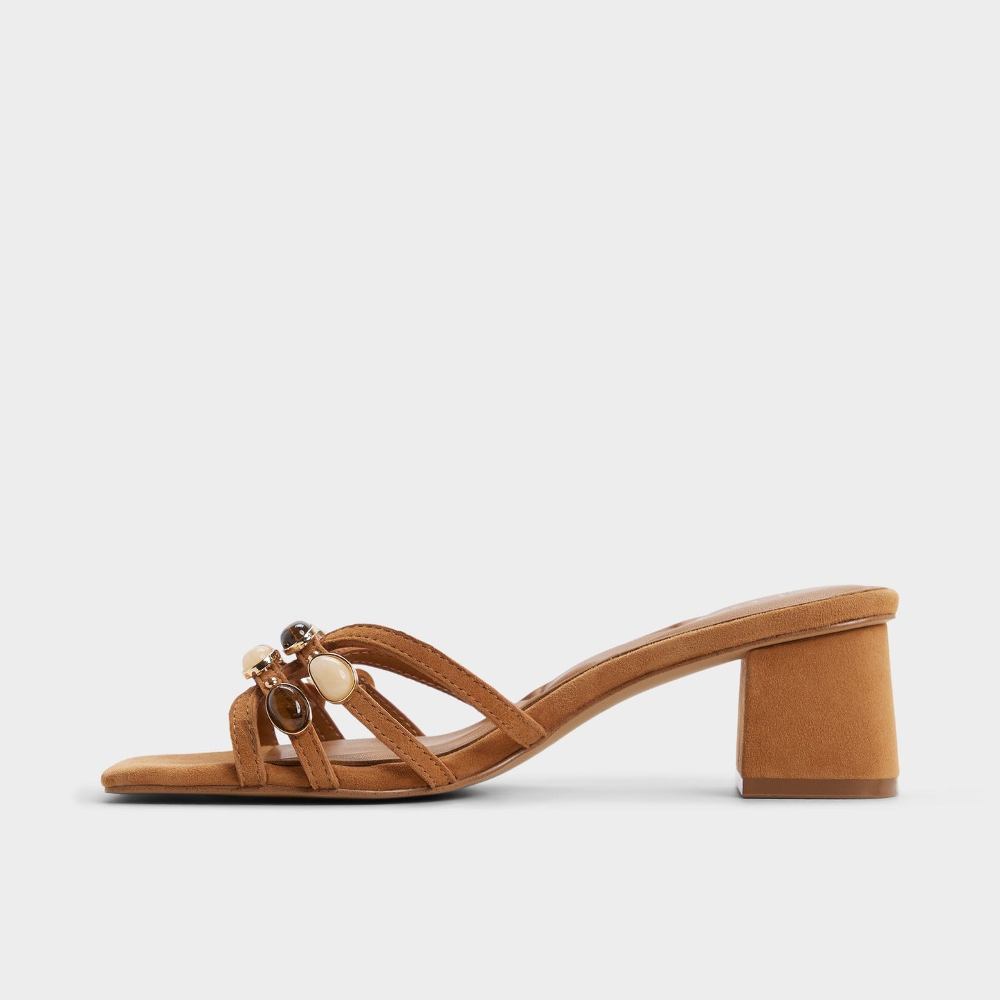 Jemstone in Medium Brown - Strappy heeled sandal, Block heel Aldo Medium brown