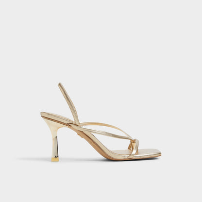 Riva Gold Women's Strappy sandals - Sling back heeled sandal, Stiletto heel Aldo Gold