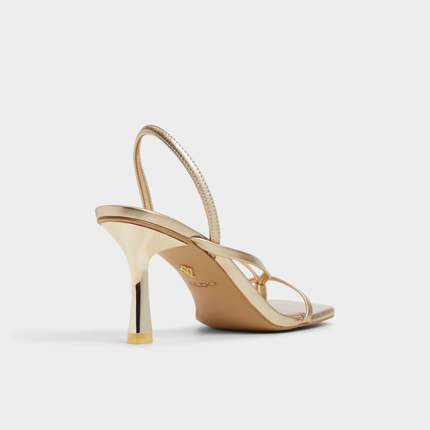Riva Gold Women's Strappy sandals - Sling back heeled sandal, Stiletto heel Aldo Gold