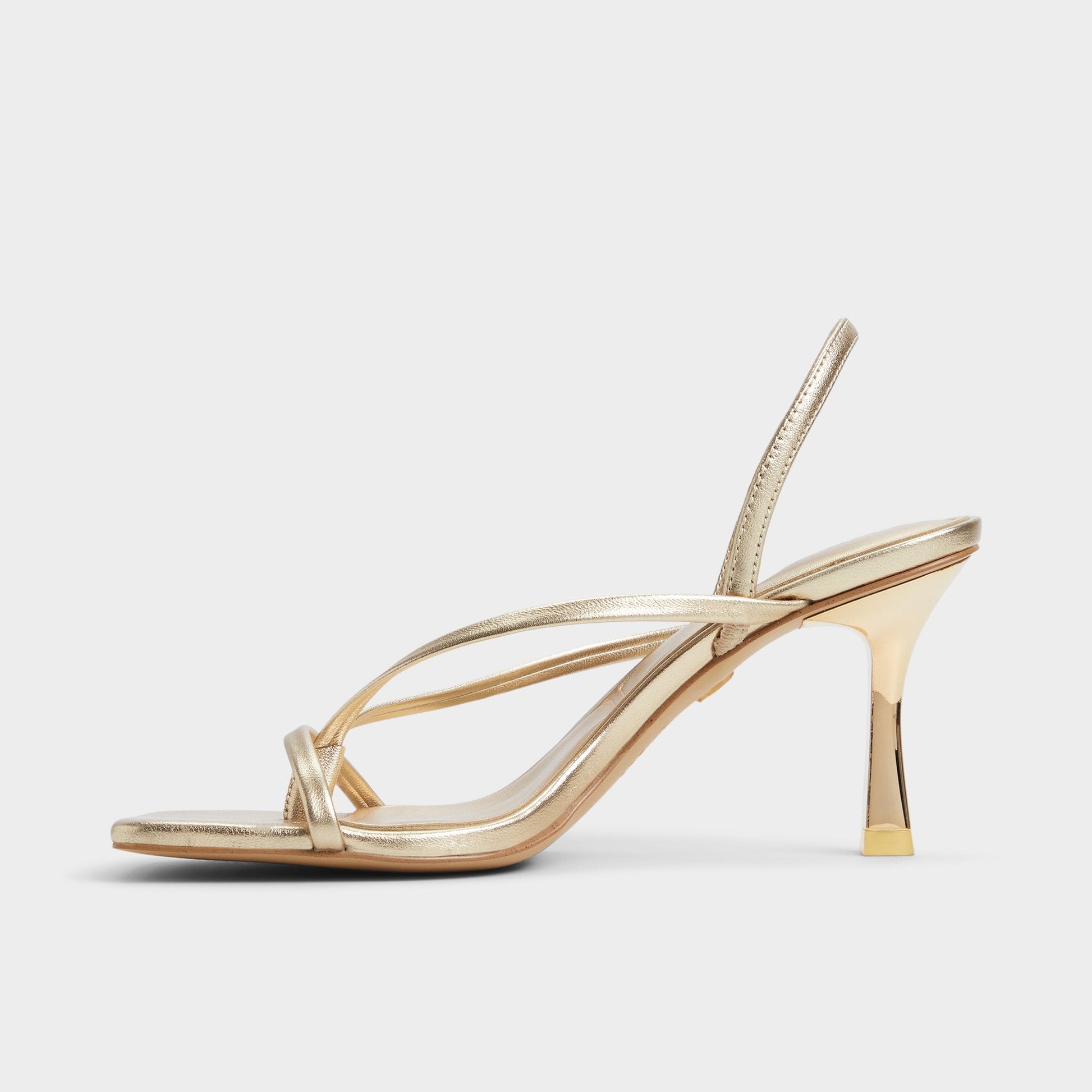 Riva Gold Women's Strappy sandals - Sling back heeled sandal, Stiletto heel Aldo Gold