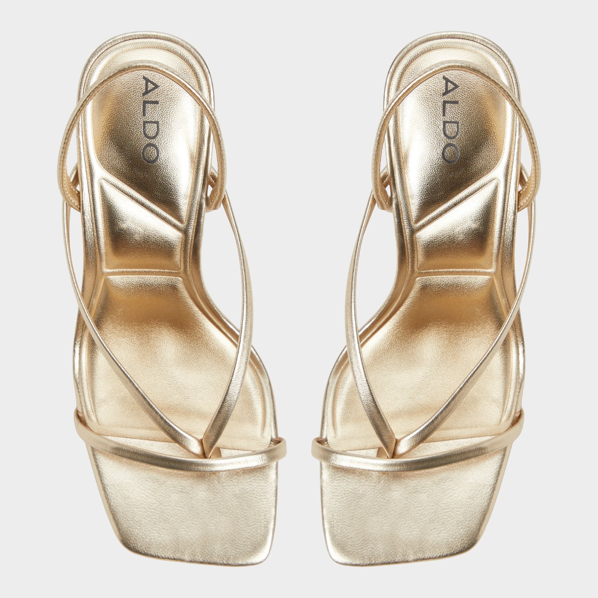 Riva Gold Women's Strappy sandals - Sling back heeled sandal, Stiletto heel Aldo Gold