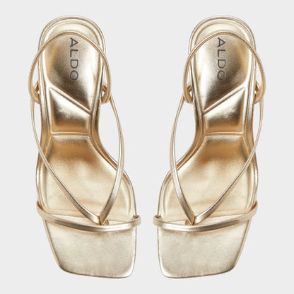 Riva Gold Women's Strappy sandals - Sling back heeled sandal, Stiletto heel Aldo Gold