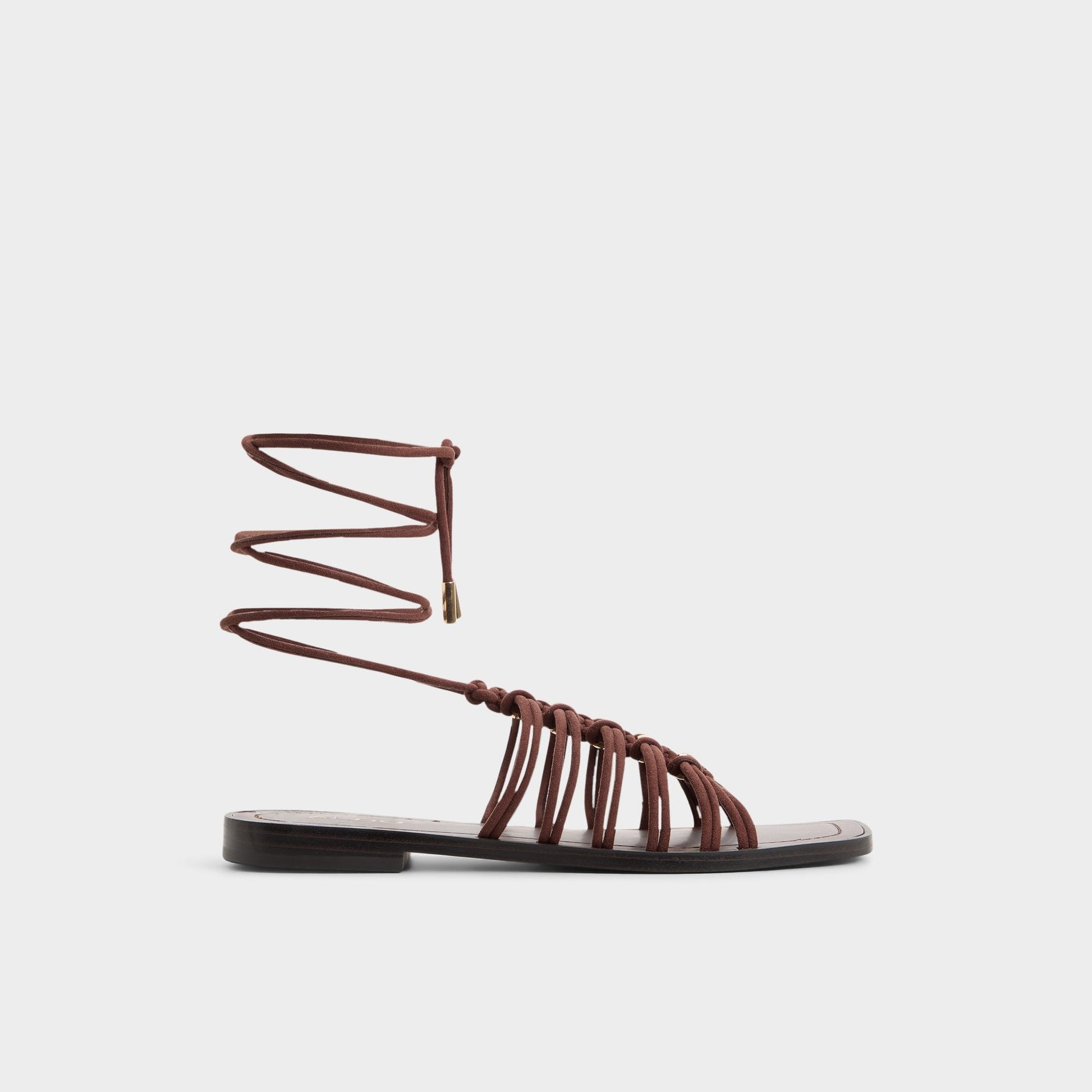 Unoma in Dark Brown - Strappy flat sandal Aldo Dark brown