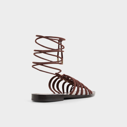 Unoma in Dark Brown - Strappy flat sandal Aldo Dark brown