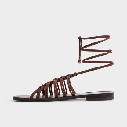 Unoma in Dark Brown - Strappy flat sandal Aldo Dark brown
