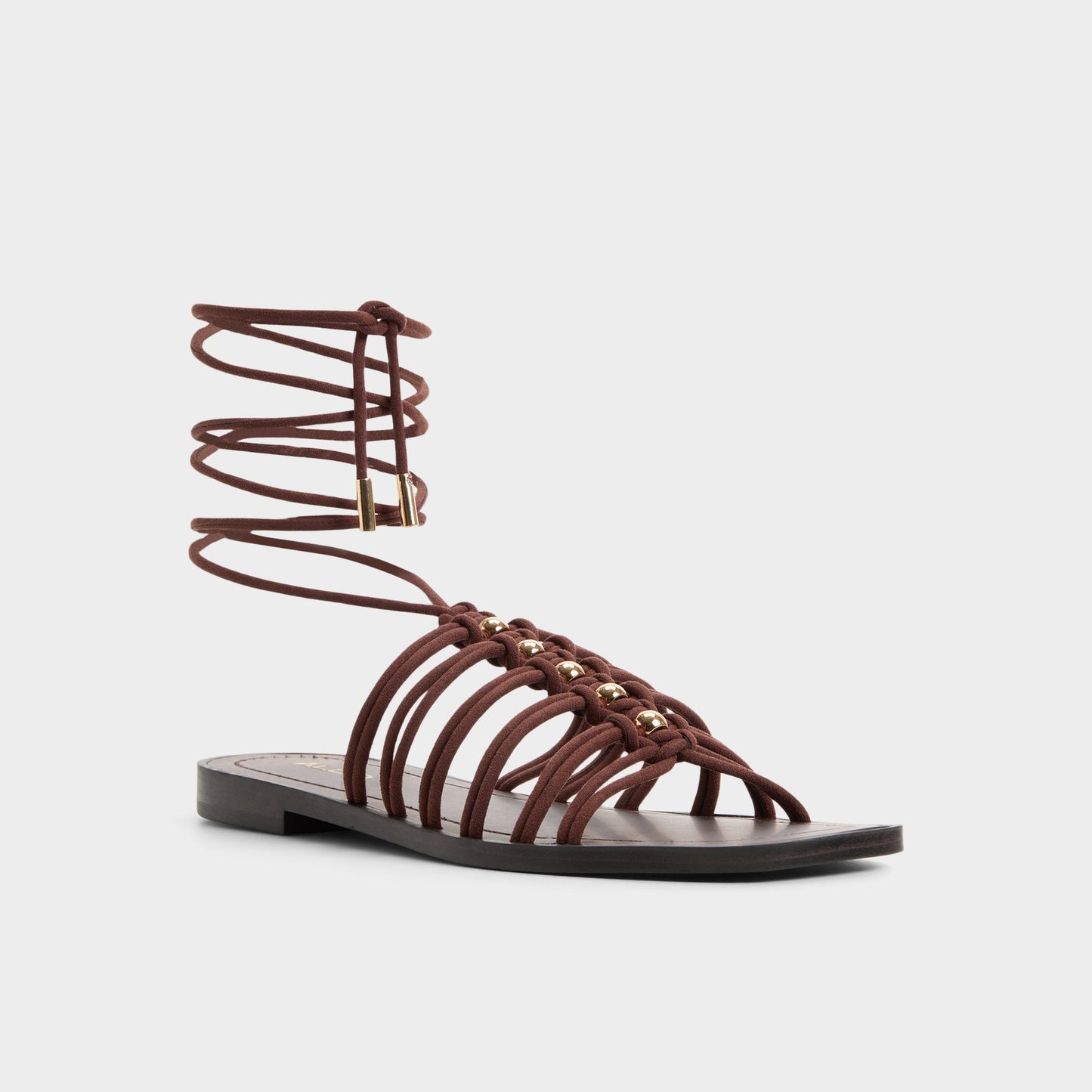 Unoma in Dark Brown - Strappy flat sandal Aldo Dark brown