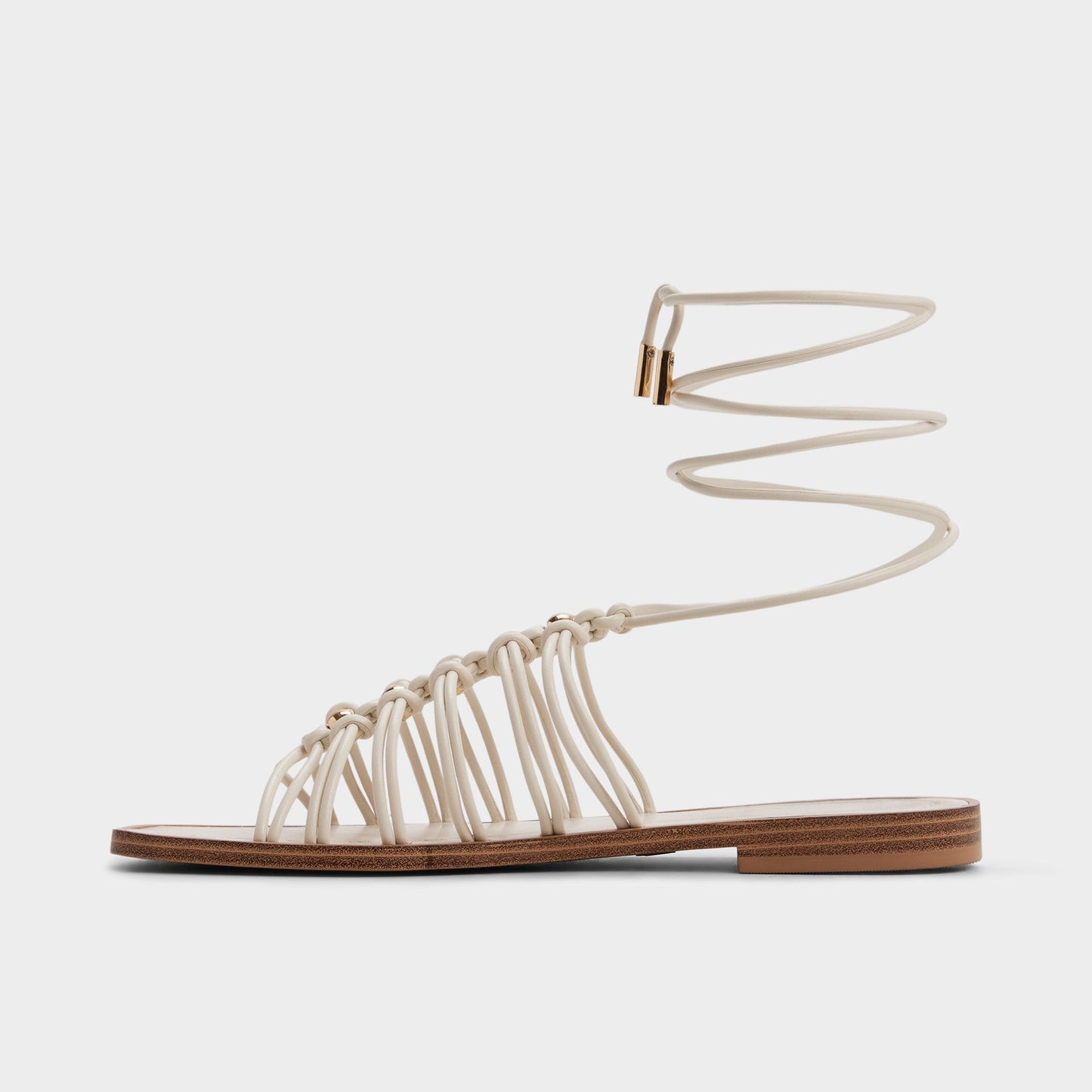 Unoma in White Bone - Strappy flat sandal Aldo White/bone