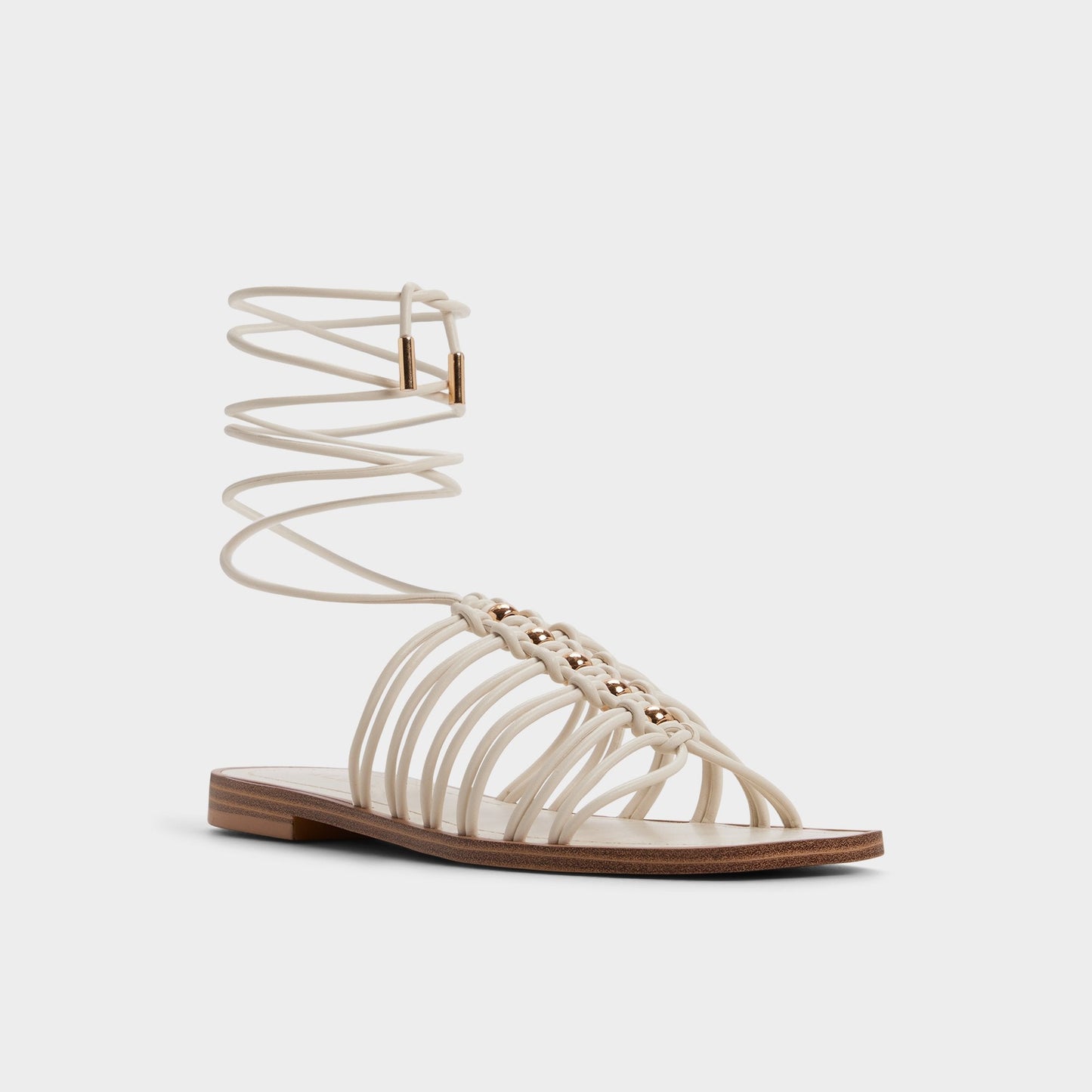 Unoma in White Bone - Strappy flat sandal Aldo White/bone
