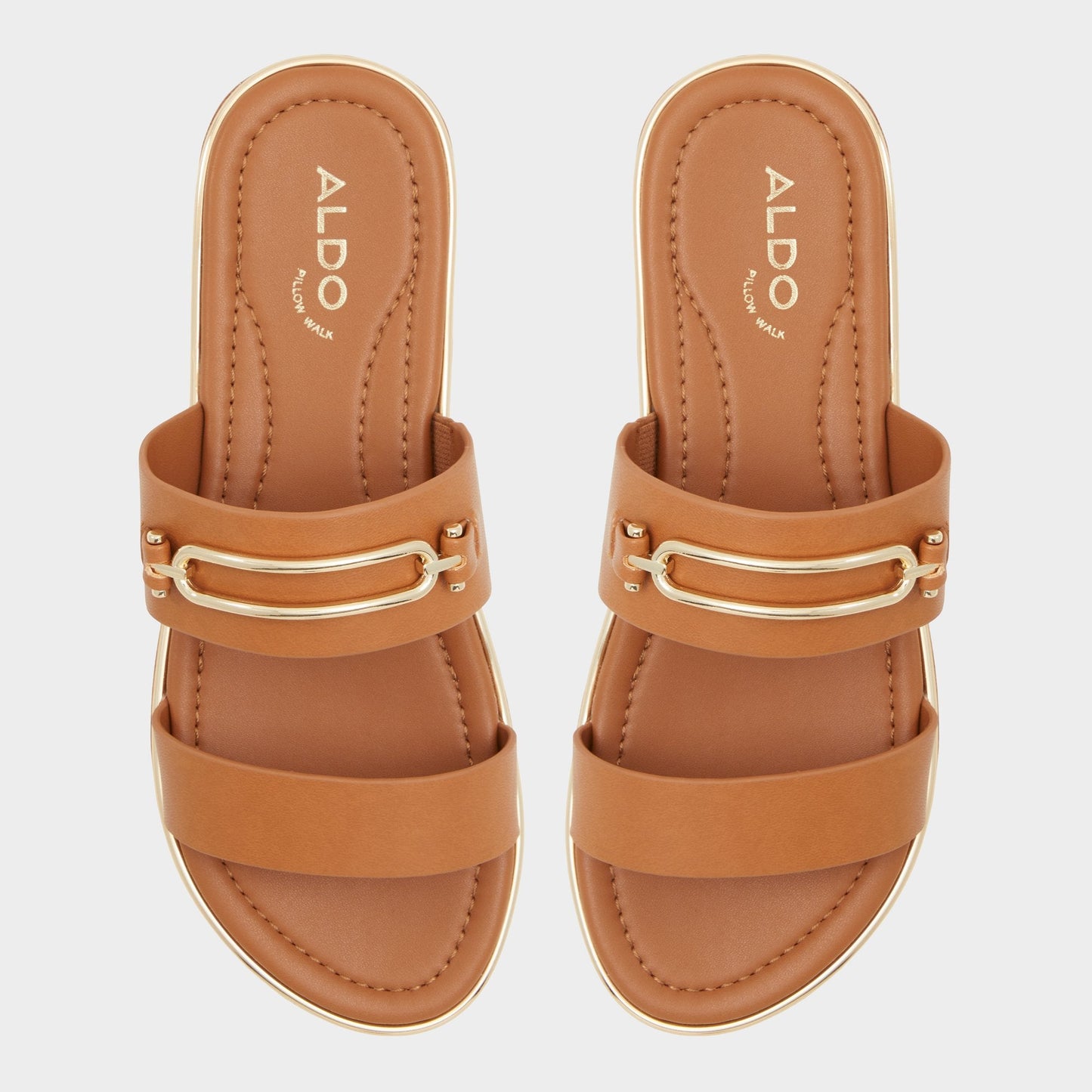 Lagoon Other Brown Women's Flats - Strappy flat sandal, Footbed sandal Aldo Other brown