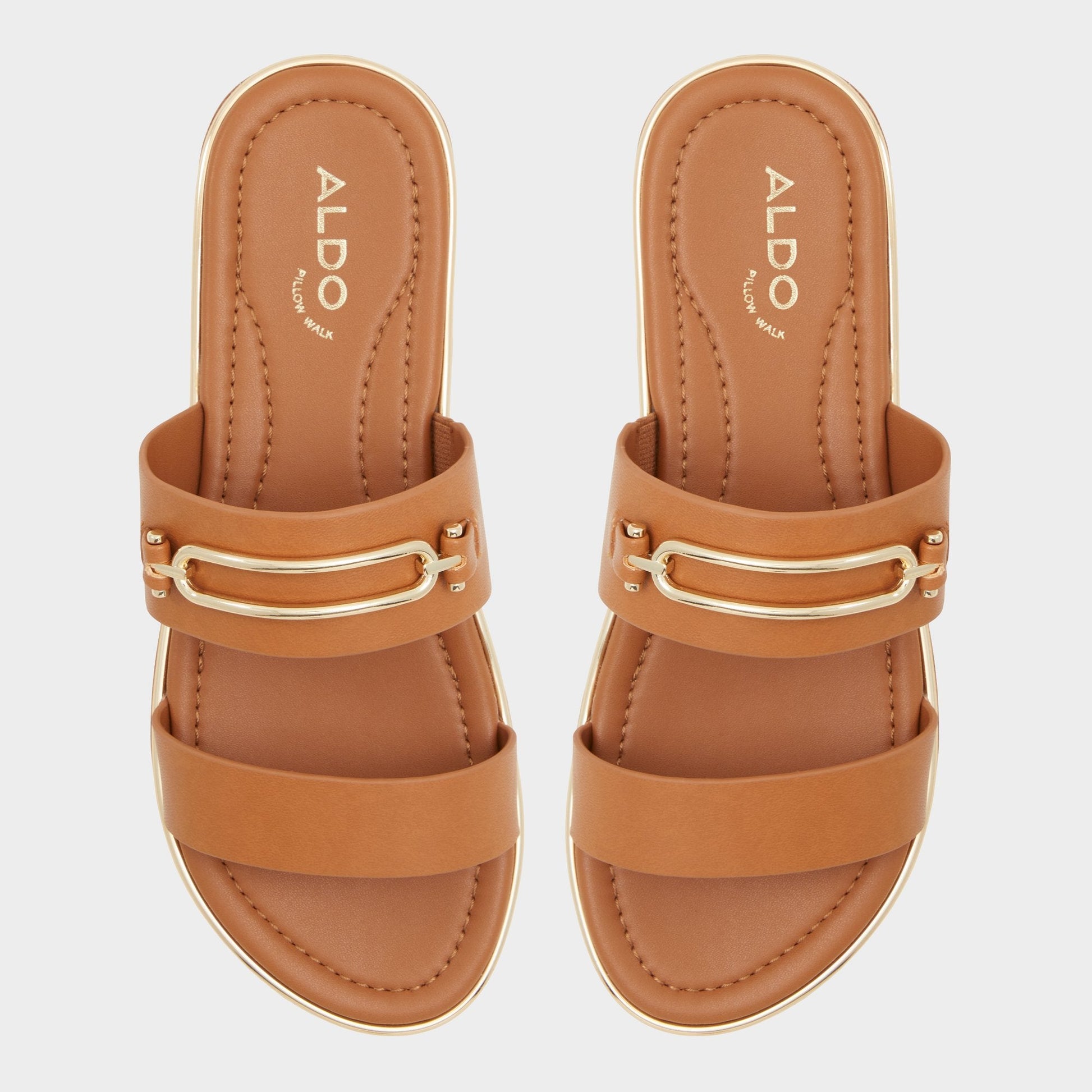 Lagoon Other Brown Women's Flats - Strappy flat sandal, Footbed sandal Aldo Other brown