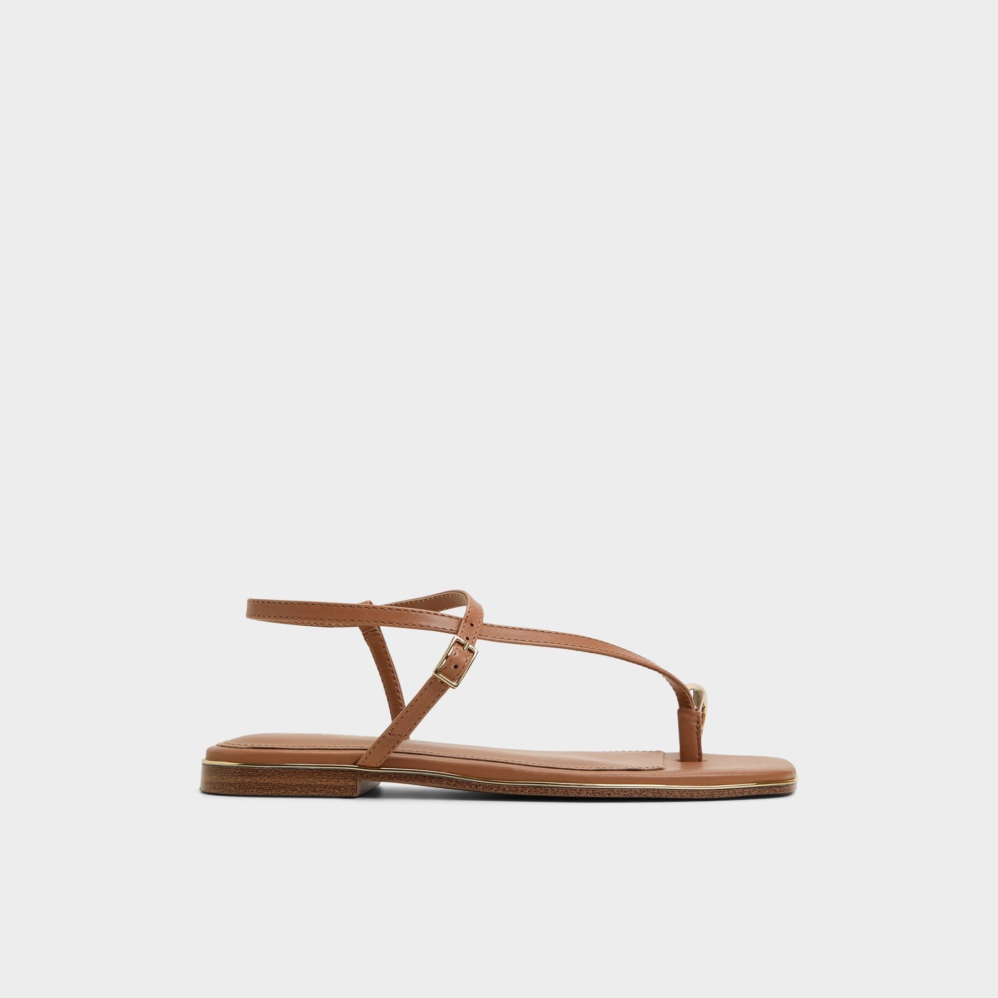Jomalina Medium Brown Women's Flats - Strappy flat sandal Aldo Medium Brown