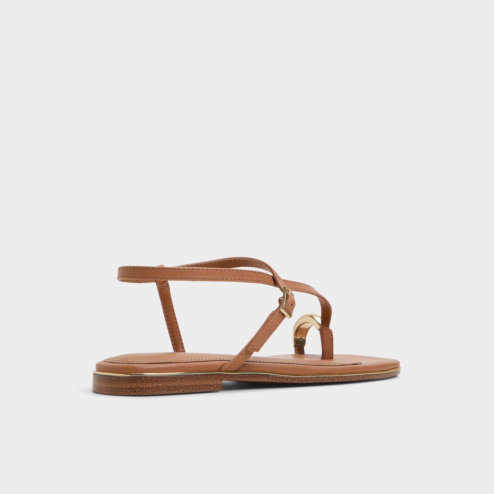 Jomalina Medium Brown Women's Flats - Strappy flat sandal Aldo Medium Brown