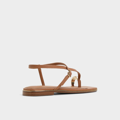 Jomalina Medium Brown Women's Flats - Strappy flat sandal Aldo Medium Brown