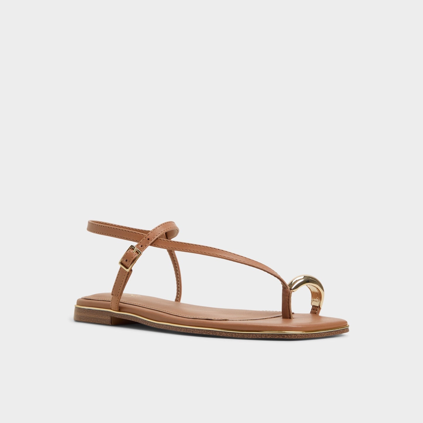 Jomalina Medium Brown Women's Flats - Strappy flat sandal Aldo Medium Brown