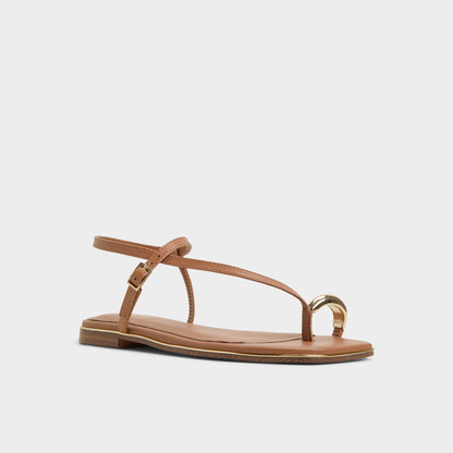 Jomalina Medium Brown Women's Flats - Strappy flat sandal Aldo Medium Brown