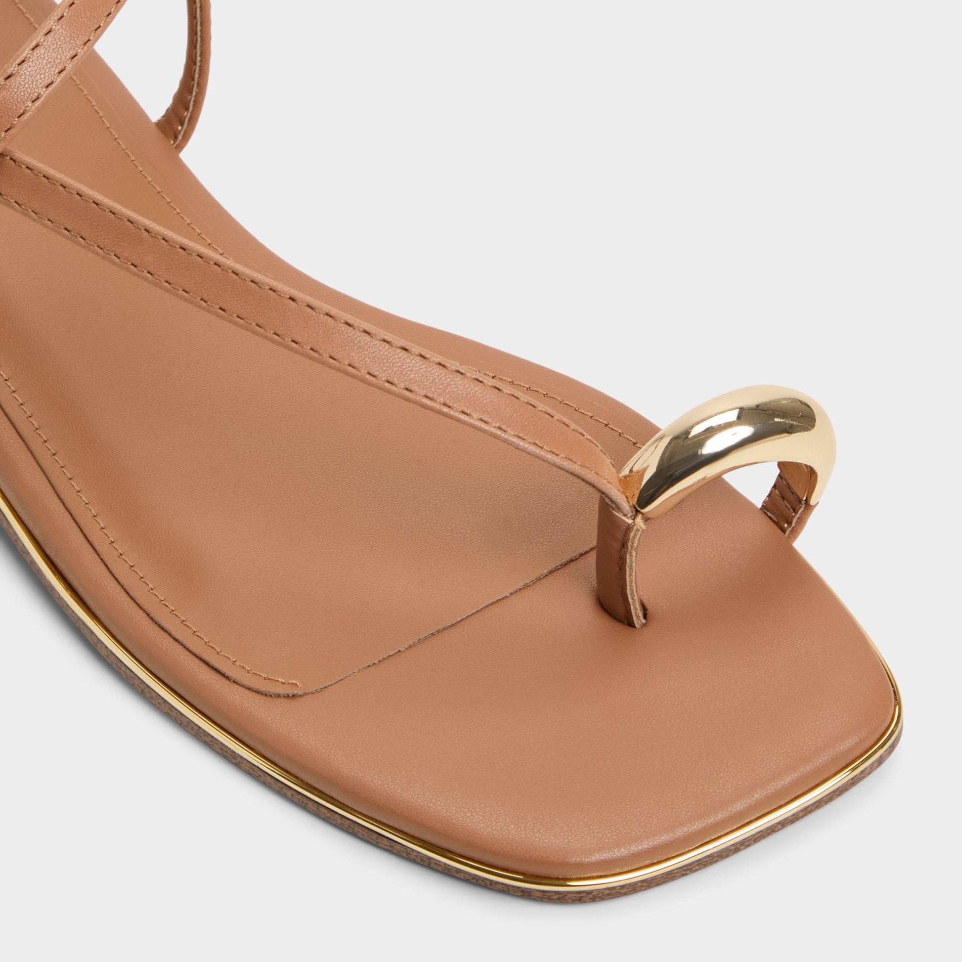 Jomalina Medium Brown Women's Flats - Strappy flat sandal Aldo Medium Brown