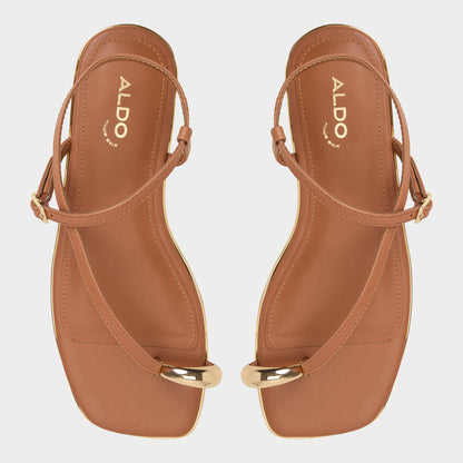 Jomalina Medium Brown Women's Flats - Strappy flat sandal Aldo Medium Brown