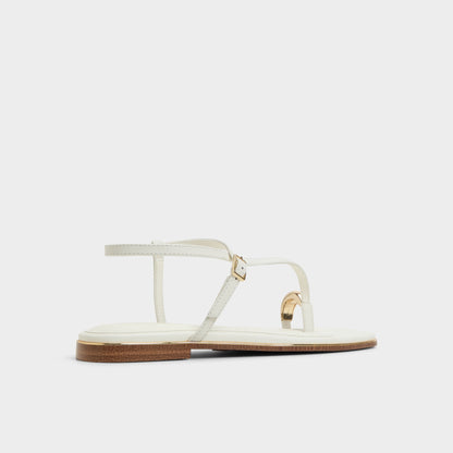 Jomalina White Women's Flats - Strappy flat sandal Aldo White