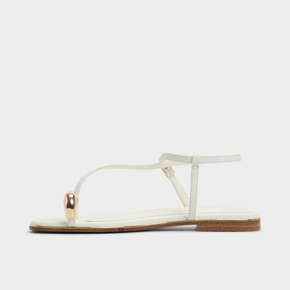 Jomalina White Women's Flats - Strappy flat sandal Aldo White